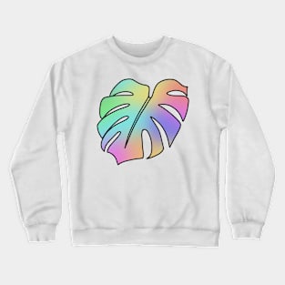 Pastel Holographic Monstera Deliciosa leaf Crewneck Sweatshirt